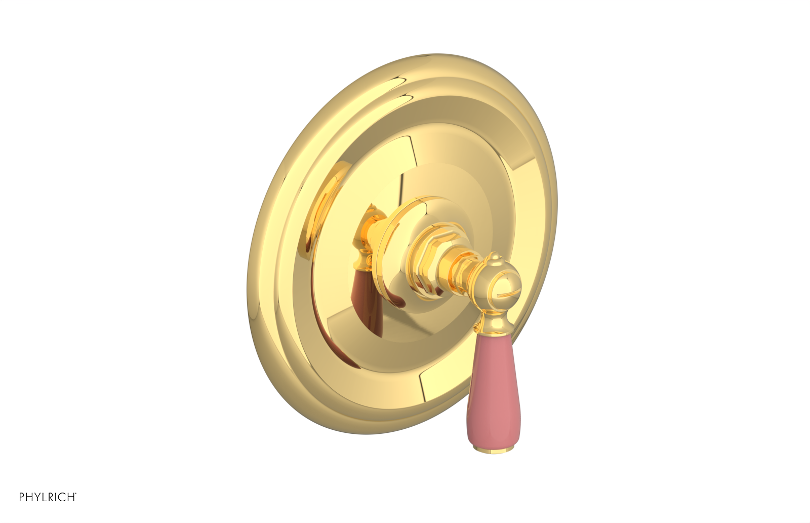 Jamestown Thermostatic Shower Trim Kit with Lever Handle & Pink Accents - Model 4 735 - Perfect for Modern Bathroom Renovations & Spa-Like Shower Experiences