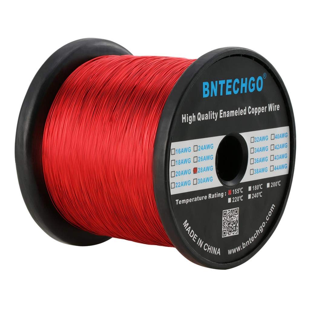 BNTECHGO 28 AWG Enameled Copper Magnet Wire - 5 lb Spool (0.0122