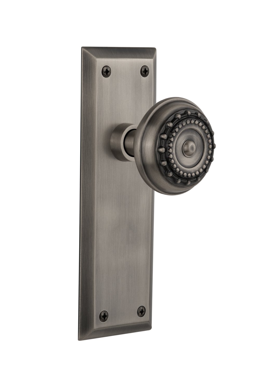 Nostalgic Warehouse New York Vintage Door Plate with Meadows Knob, 2.375