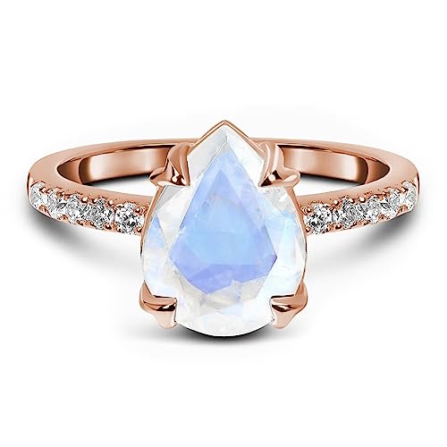 Rose Gold Moonstone Ring - Nymph