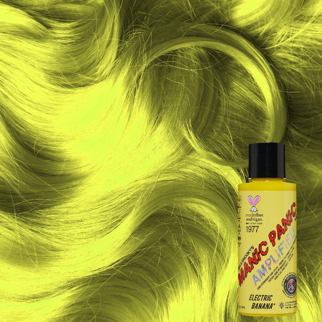 MANIC PANIC Electric Banana Semi-Permanent Hair Dye - Vibrant Yellow Hair Color for Bold Looks - Perfect for Cosplay, Halloween & Creative Self-Expression