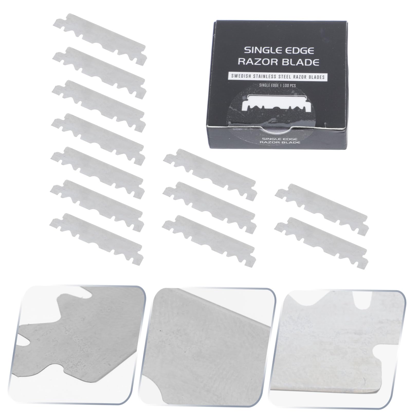 300 Pcs Stainless Steel Half Face Razor Blades - Professional Barber Shaving Blades for Men, Durable Manual Face Cutter for Smooth Shaving - Perfect for Home Use, Salon & Beard Trimming