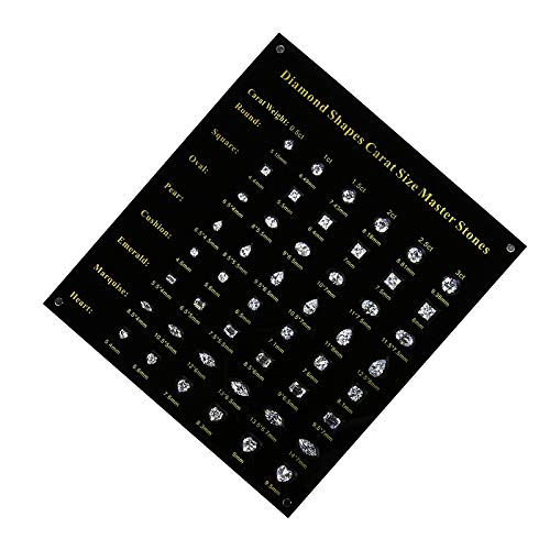 0.5-3 Carat Cubic Zirconia Diamond Size Master Stones Set - Diamond Shape & Carat Tester Tools for Jewelry Making, Gemstone Identification & Engagement Ring Sizing