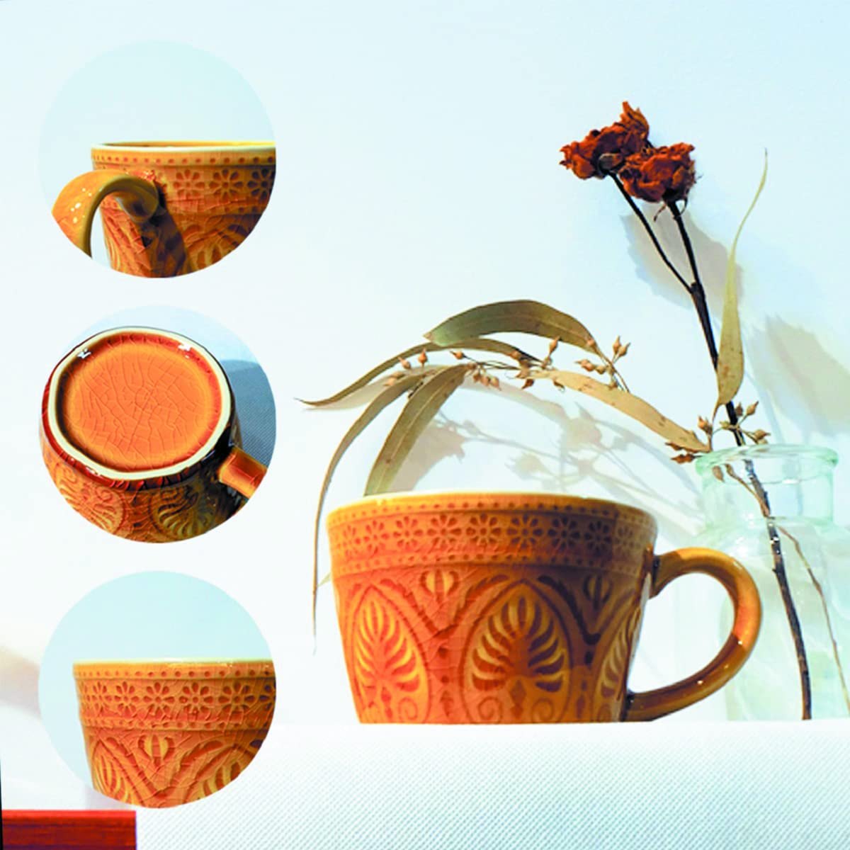 Premium Ceramic Coffee Mug with Unique Crack Design - 12oz Insulated Cup for Coffee, Tea, Latte & Hot Cocoa - Perfect Gift for Men & Women - Dishwasher & Microwave Safe - Ideal for Home, Office or Gifting