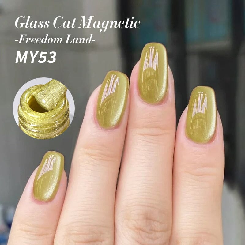 Glass Cat Magnetic Gel Polish - 10ml Long-Lasting Nail Art for Home & Salon Use - Perfect for DIY Manicures & Professional Nail Designs