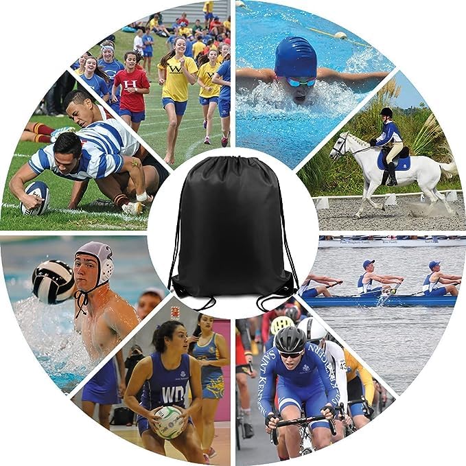 20 Pack Simple Drawstring Backpack Bags - Lightweight Cinch String Bags for Gym, Travel, Sports & School - Reusable Mesh Backpacks for Kids & Adults