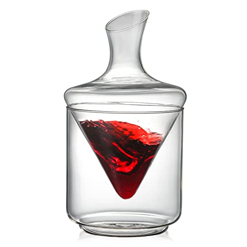 1000ML Handmade Crystal Glass Decanter Bottle for Wine, Brandy & Champagne - Elegant Beveled Design, Perfect for Gifting & Home Bar Accessories
