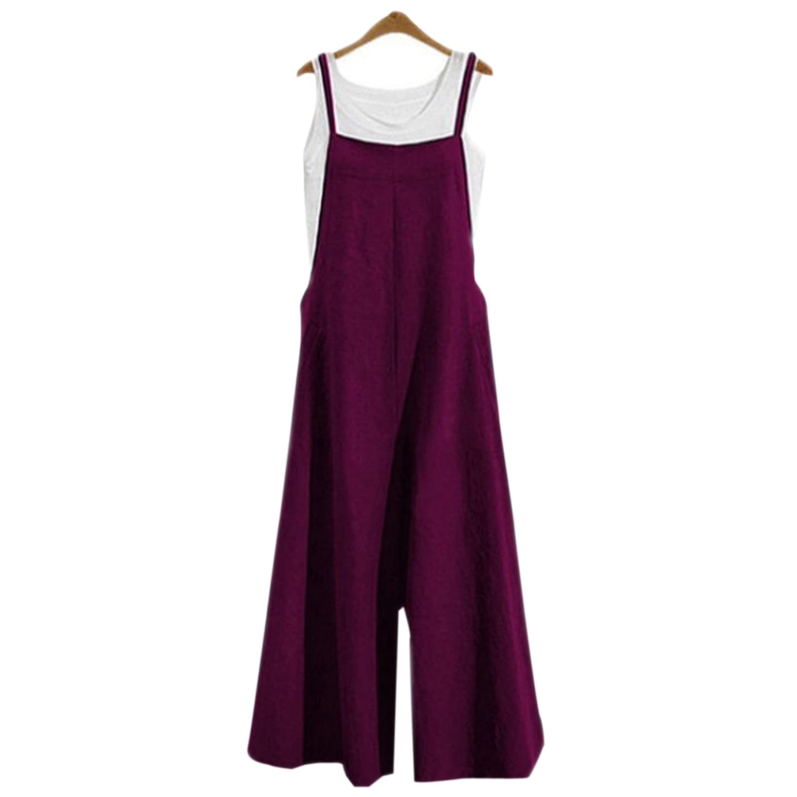 Celendi Women's Oversized Long Sleeve Jumpsuit - Purple Bib Overalls Romper with Pants (Size S) | Casual Outfit for Fall, Workwear, Street Style & Photoshoots
