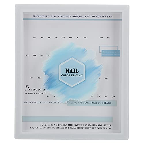 40 Colors Nail Polish Display Chart - Portable Nail Tip Color Card Design Board for Home & Salon Use | Nail Art Thickening Solution Color Guide | Perfect for Manicure, Pedicure & Nail Design Inspiration (Blue)