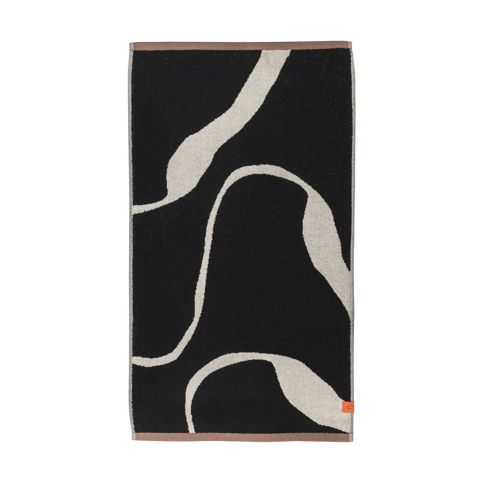 Premium METTE DITMER Nova Arte Bath Towel Set - 70x133cm (27x52 inches) - Soft & Absorbent Luxury Cotton Towels in Black & Off White - Perfect for Spa, Bathroom & Beach Use