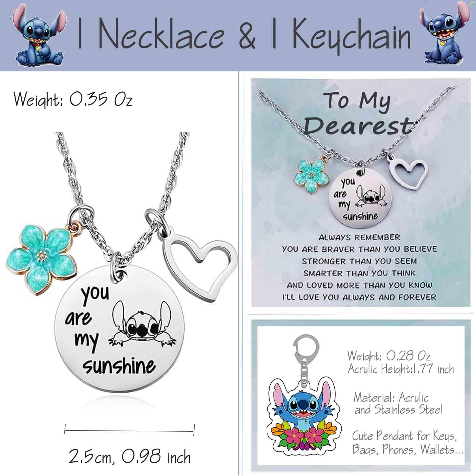 Stitch Anime Merchandise Gift Set for Girls - Cartoon Drawstring Backpack, Keychain Lanyard, Purse, Bracelets & Stickers | Perfect for Cosplay, Birthday Gifts & Disney Fans Collection (Style B)