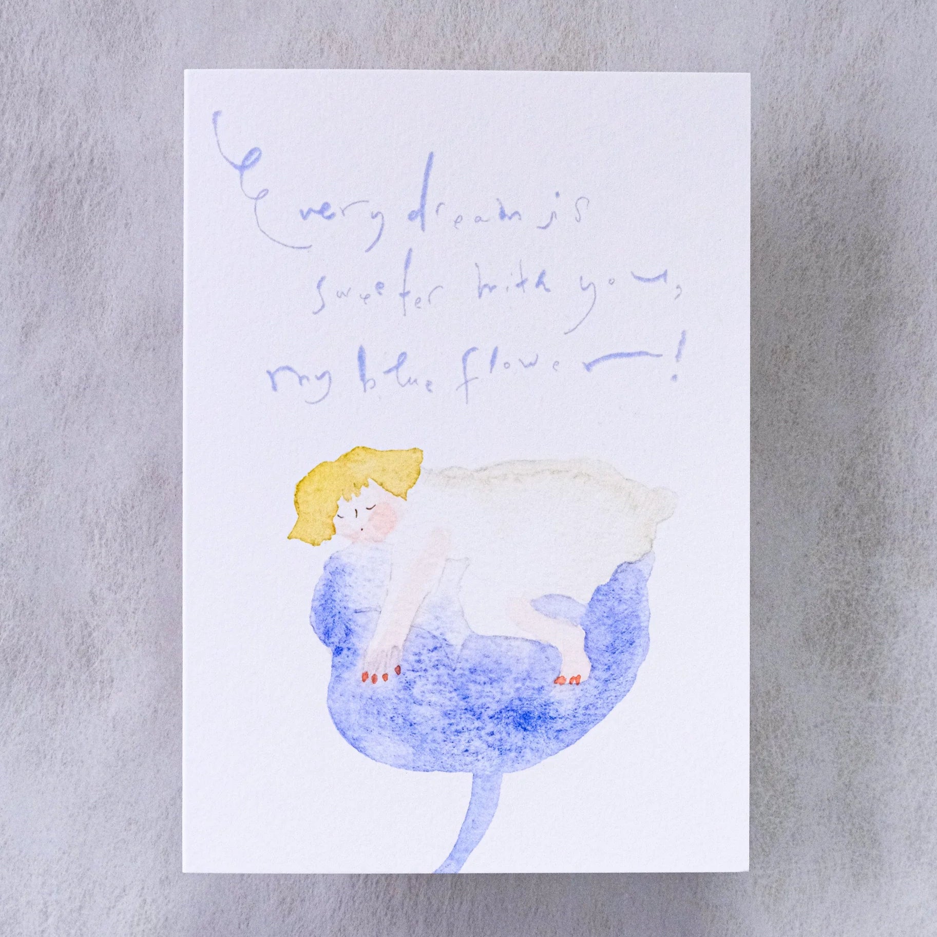 Dodolulu Blue Flower Greeting Card - Elegant Floral Design for Birthdays, Anniversaries & Special Occasions