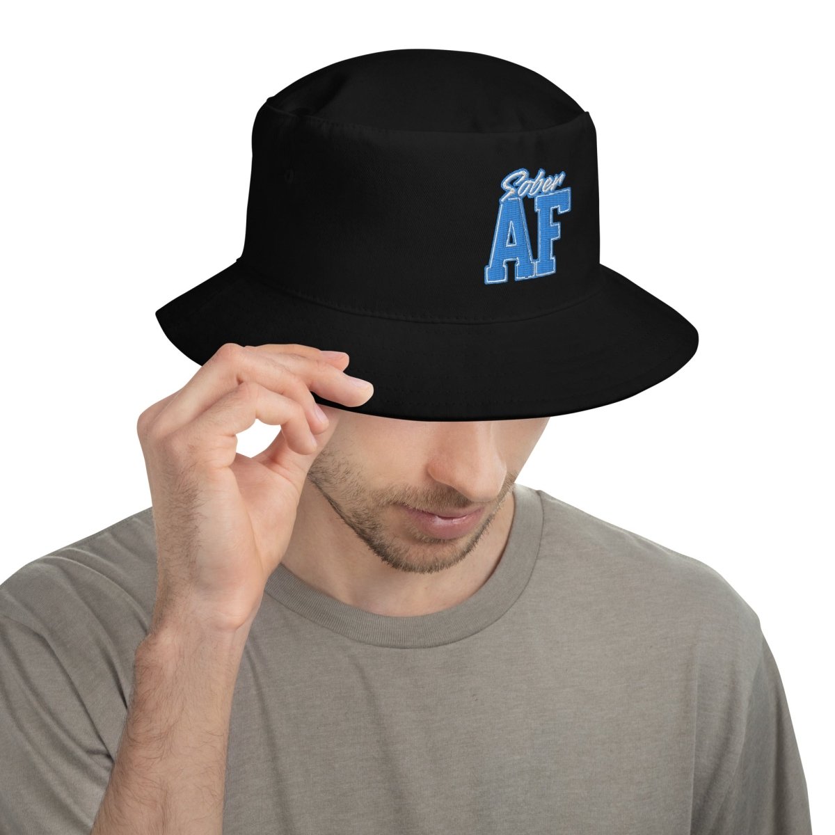 Sober AF Embroidered Bucket Hat for Men & Women - Stylish Sun Protection for Outdoor Activities, Beach, and Casual Wear