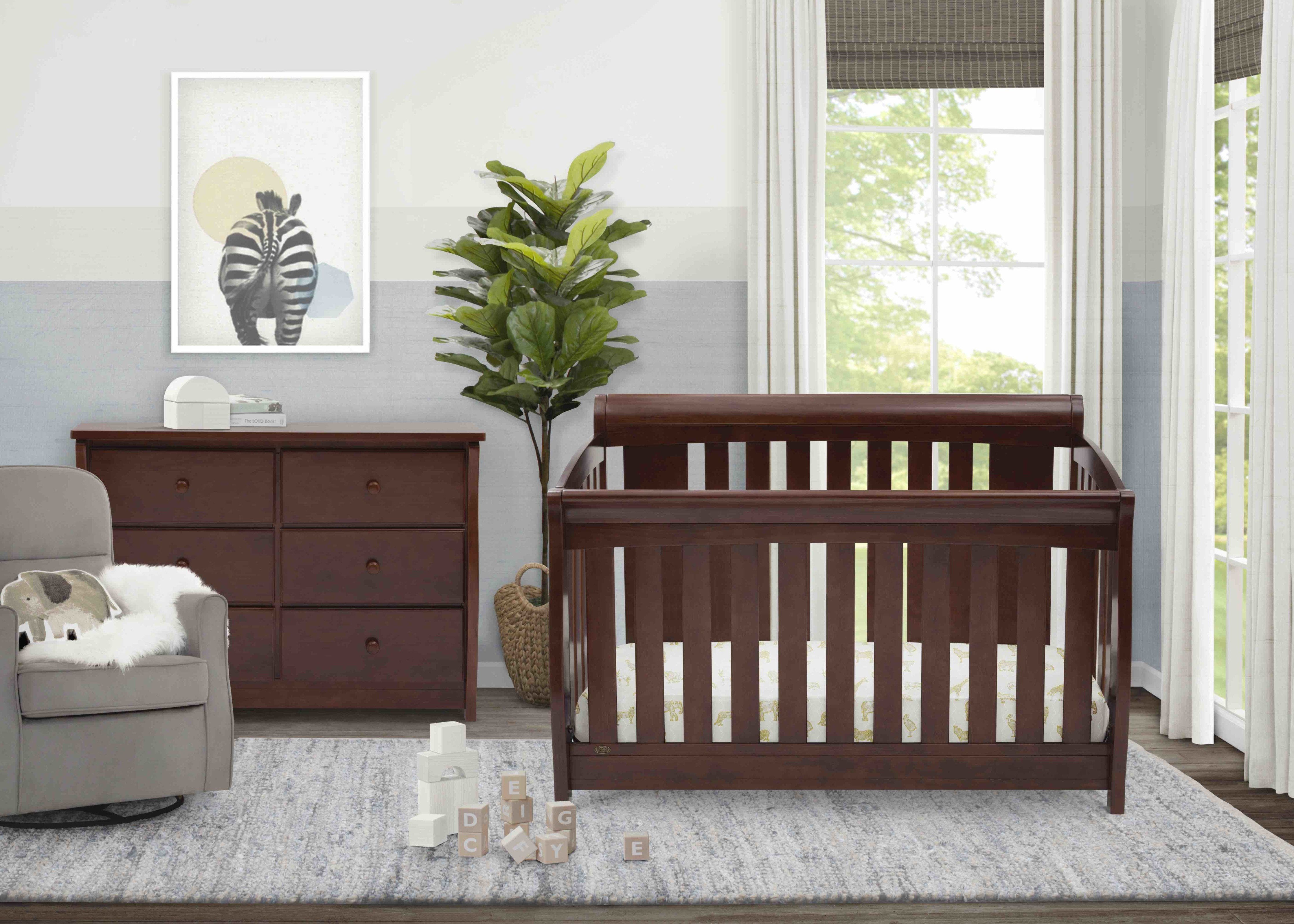 Clermont 4-in-1 Convertible Baby Crib - Toddler Bed & Daybed with Mattress | Nursery Furniture for Boys & Girls | Perfect for Small Spaces & Growing Families