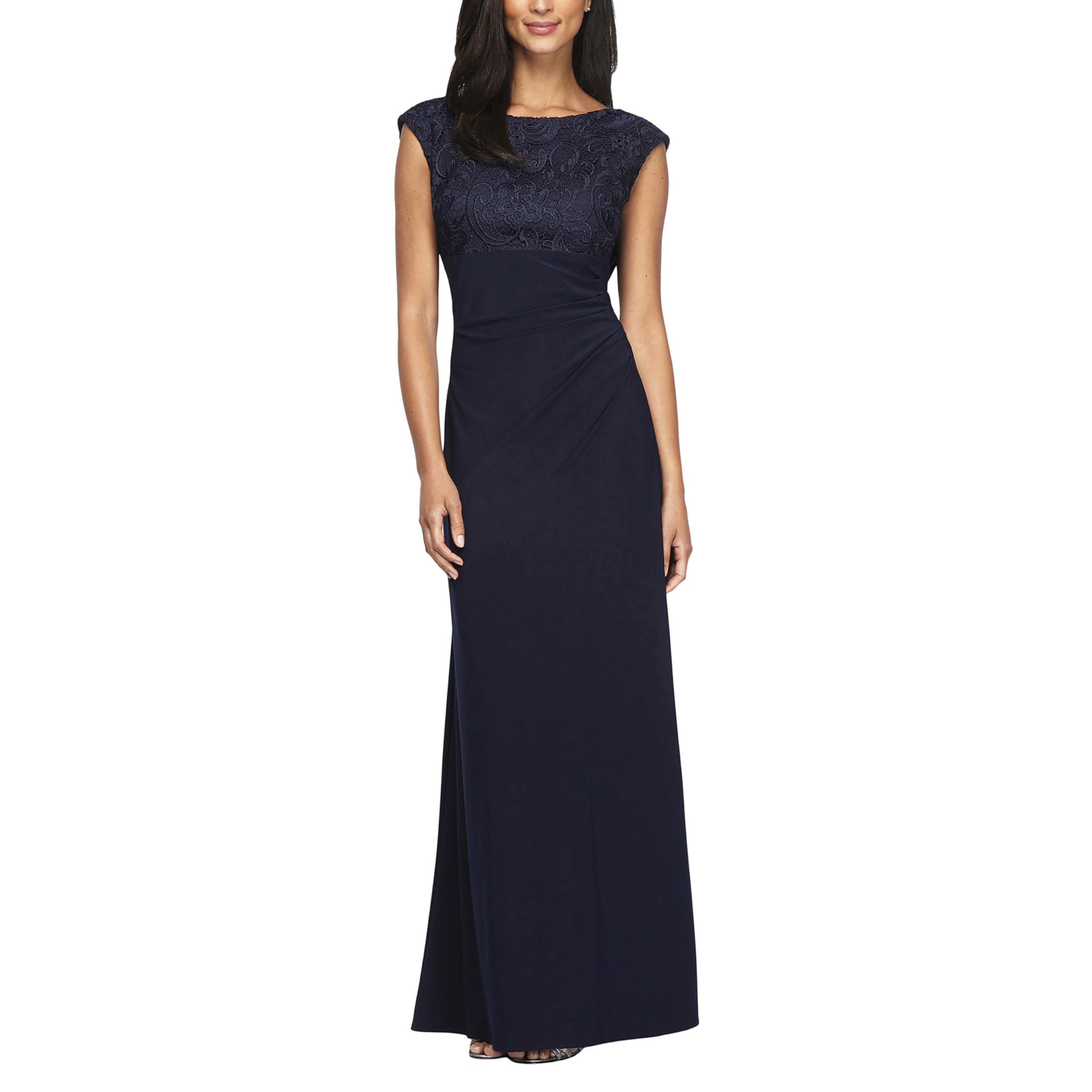 Alex Evenings Women's Long Cowl Back Mother of The Bride Dress - Elegant Formal Evening Gown for Weddings, Parties & Special Occasions (Petite & Regular Sizes) | Perfect for Wedding Guest, Cocktail Party & Black Tie Events