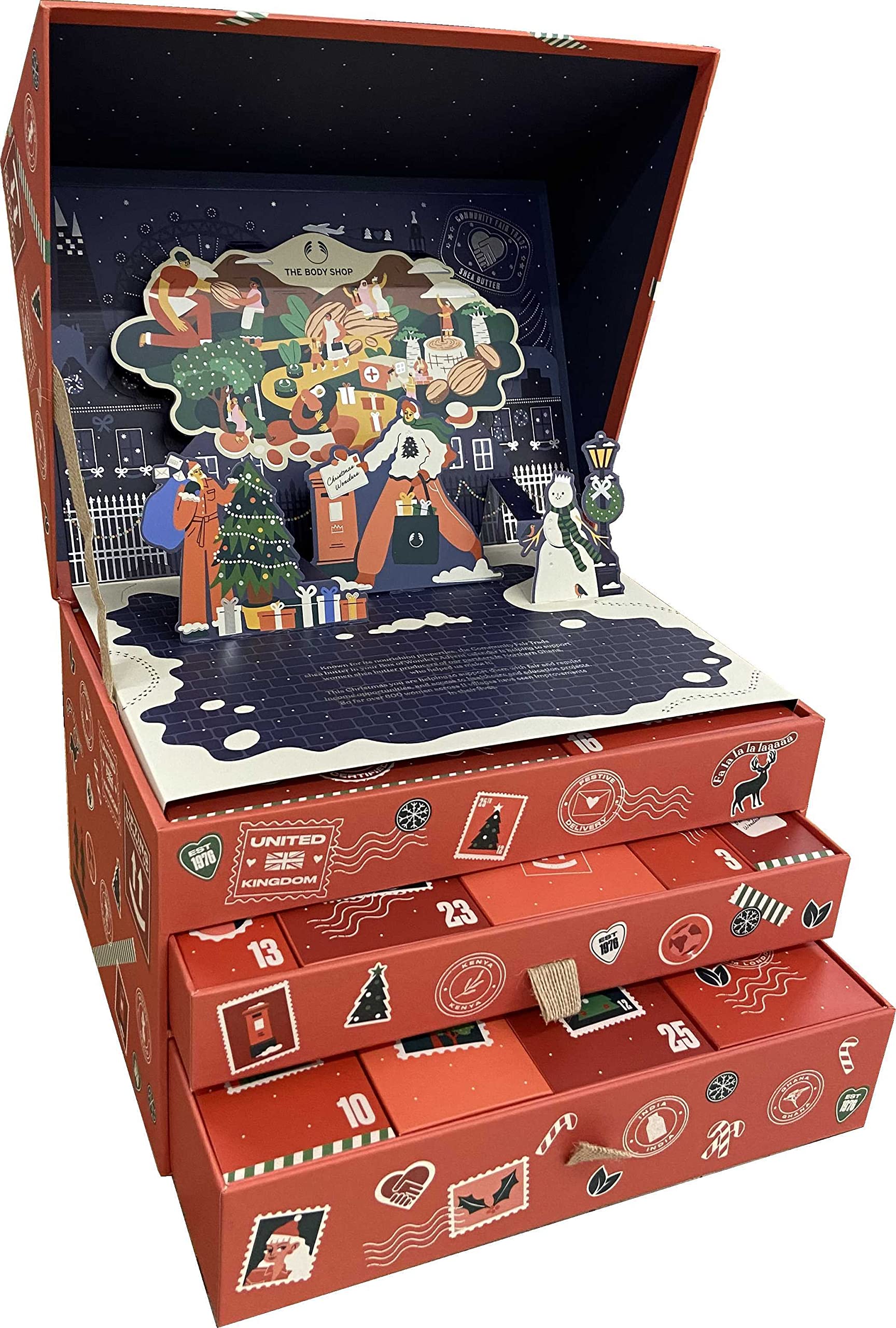 The Body Shop Advent Calendar 2022 - Box of Wonders Holiday Gift Set with Skincare & Beauty Products - Perfect for Christmas Countdown & Self-Care Rituals