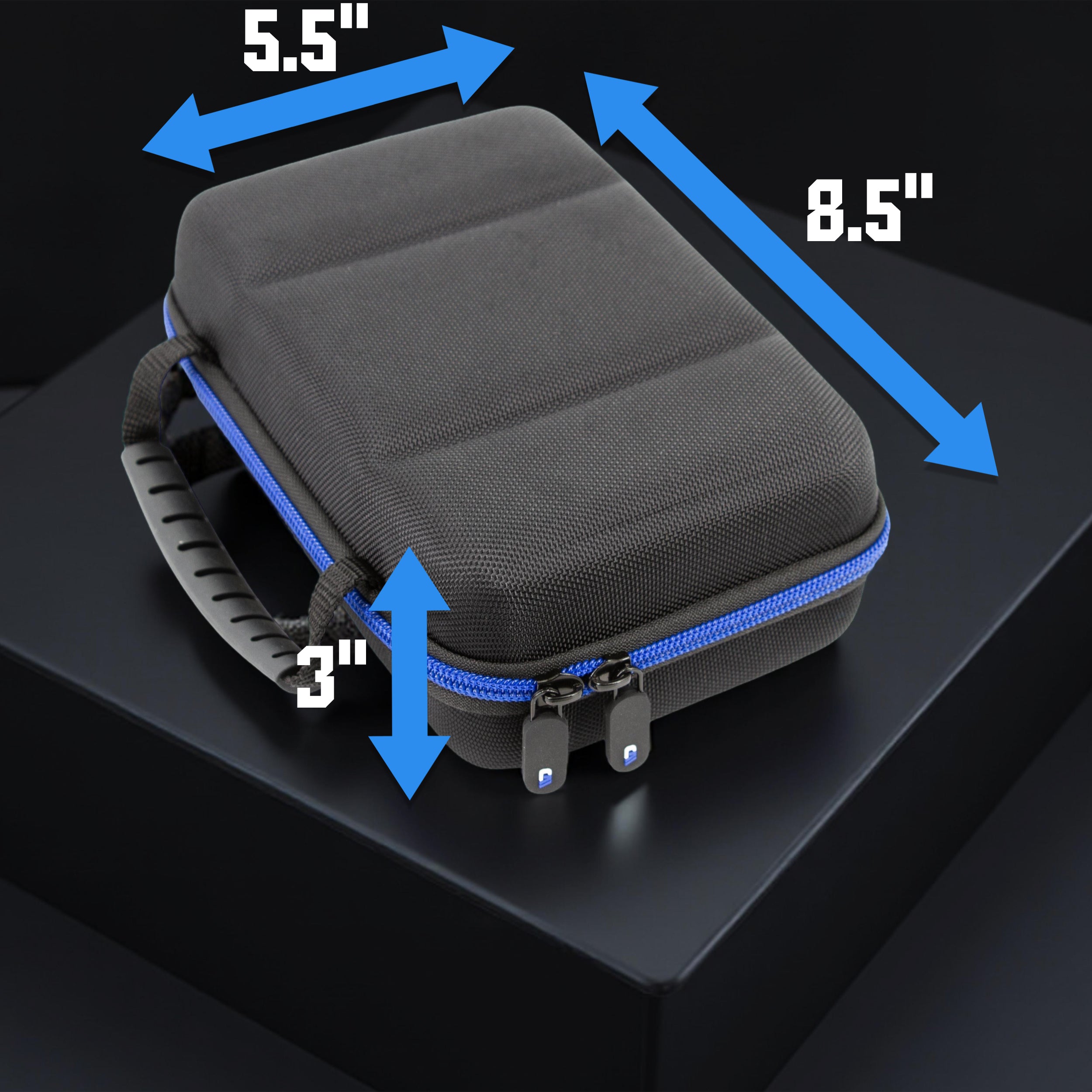 CASEMATIX Hard Shell Electronics Organizer Travel Case - Durable Storage with 2 Adjustable Dividers, 3 Zipper Pouches & Elastic Loops - Perfect for Laptop Accessories, Chargers, Cables Organization at Home, Office or Travel