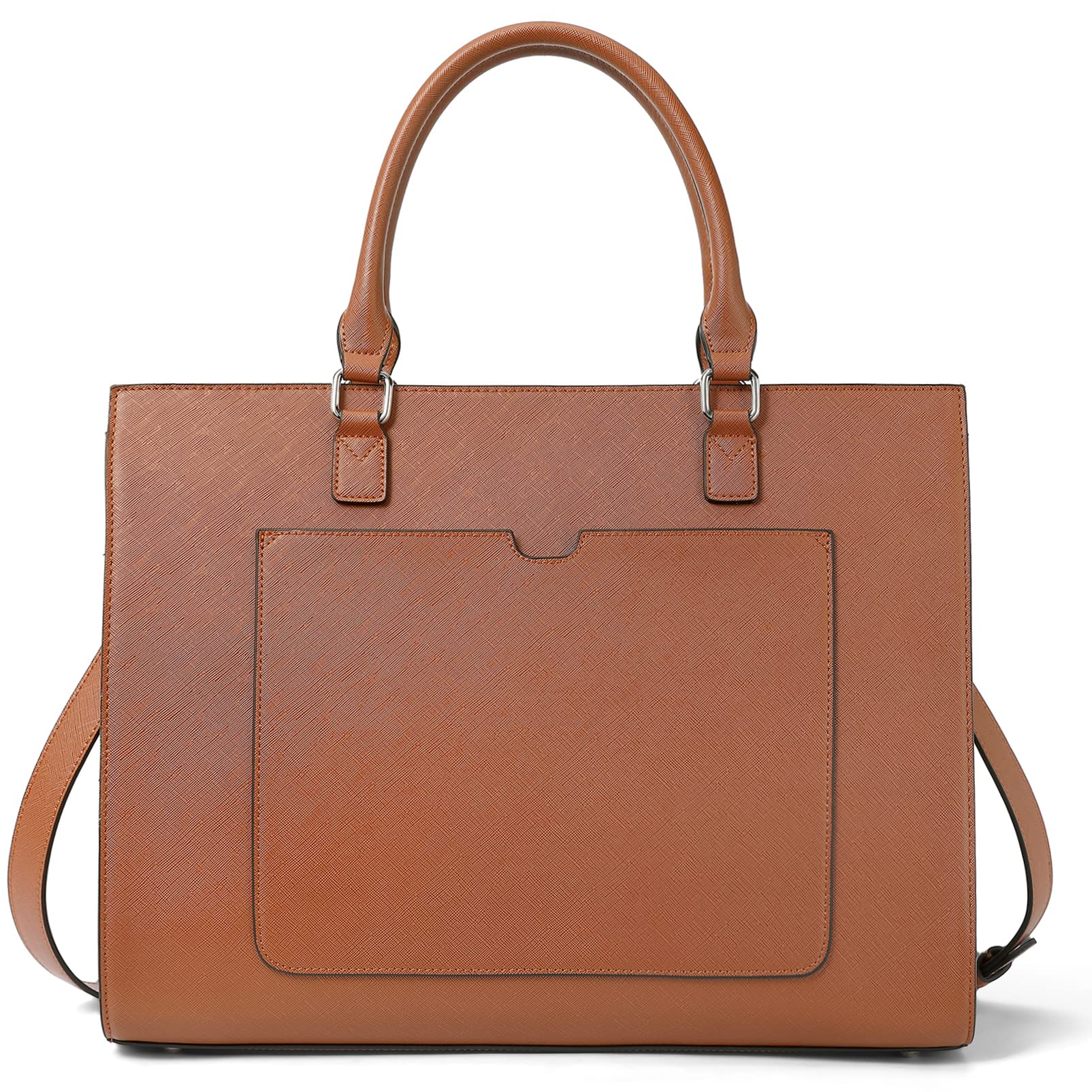 Telena 15.6 Inch Leather Laptop Tote Bag for Women - Large Capacity Shoulder Bag & Professional Briefcase - Perfect for Work, Business Meetings, Travel and Daily Commute