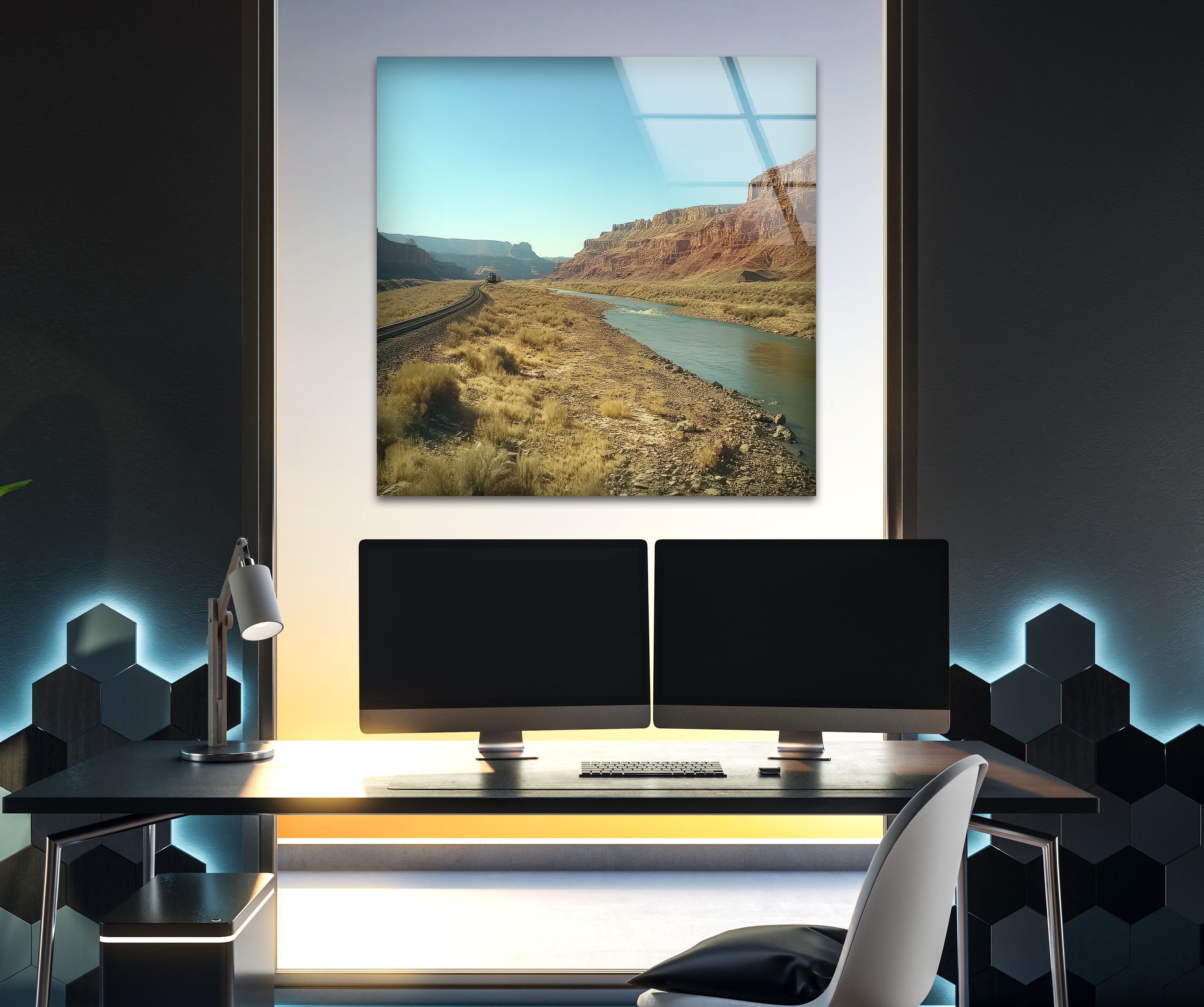 Stunning Utah Mountains Glass Wall Art - Handcrafted Landscape Decor for Living Room, Bedroom & Office | Perfect Gift for Nature Lovers