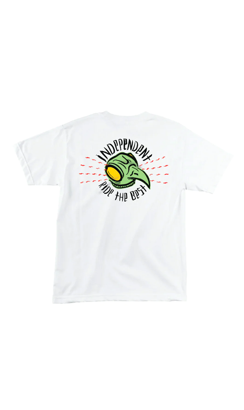 Hawk Graphic Print Men's T-Shirt - White Cotton Casual Tee for Streetwear & Everyday Outfits