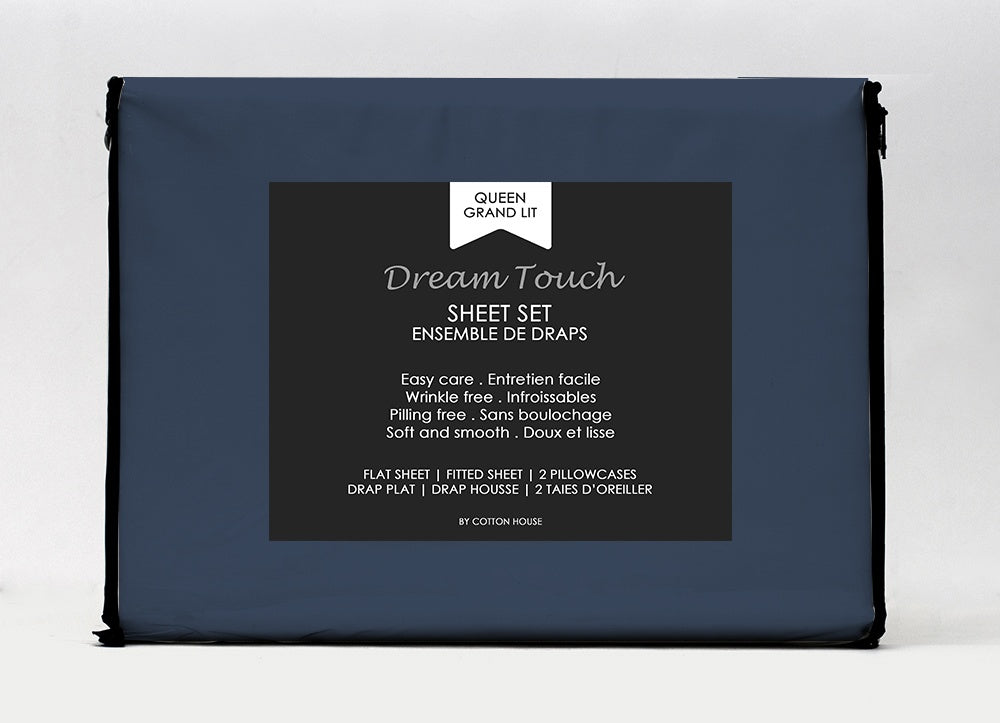 Premium Cotton House Microfiber King Sheet Set - Ultra Soft, Wrinkle & Fade Resistant - Multiple Colors (Beige, Gray, Navy) - Perfect for Master Bedroom, Guest Room & Luxury Hotels