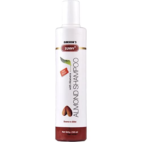 Bakson Sunny Almond Shampoo with Aloe Vera 150ml - Natural Hair Care for Dry & Damaged Hair - Perfect for Daily Use at Home or Salon