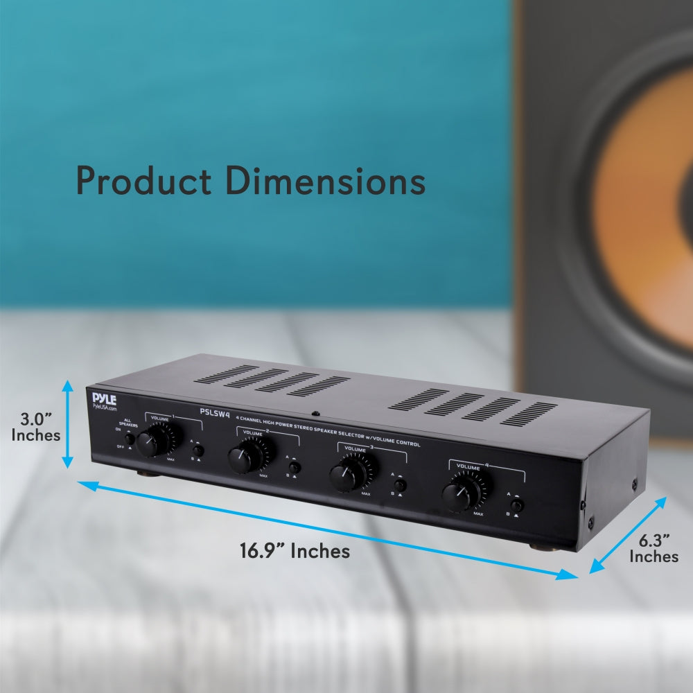 4-Channel Speaker Selector System - Multi-Room Audio Distribution for Home Theater & Whole House Music | Perfect for Living Room, Bedroom, and Outdoor Entertainment