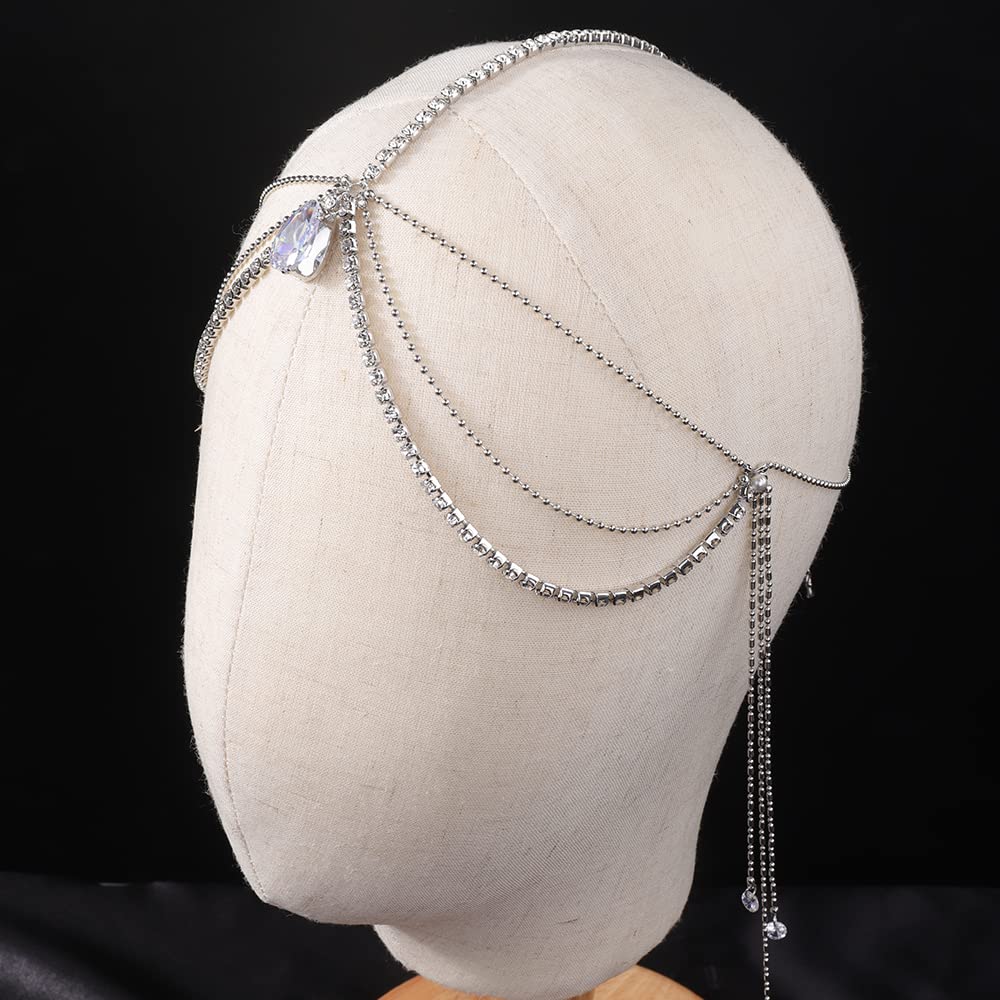 Wiwpar Rhinestone Head Chain Hair Accessory - Multi-Layer Dangle Drop Forehead Headband for Women & Girls | Perfect for Weddings, Parties & Festival Outfits