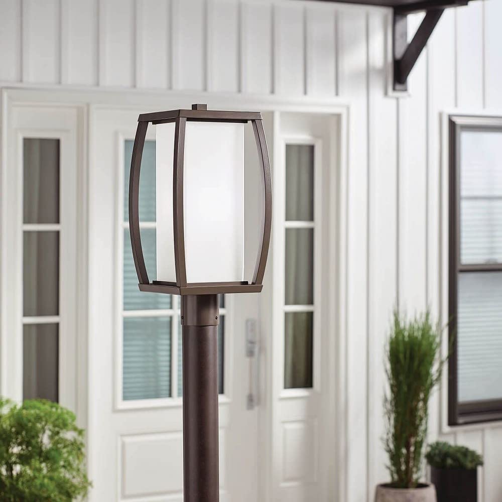 18.5 Inch Transitional Outdoor Post Mount Lantern - 9 Inch Wide Weatherproof Exterior Light Fixture for Porch, Garden & Pathway Lighting - Classic Design with Modern Touches - Model 147-Bel-564142