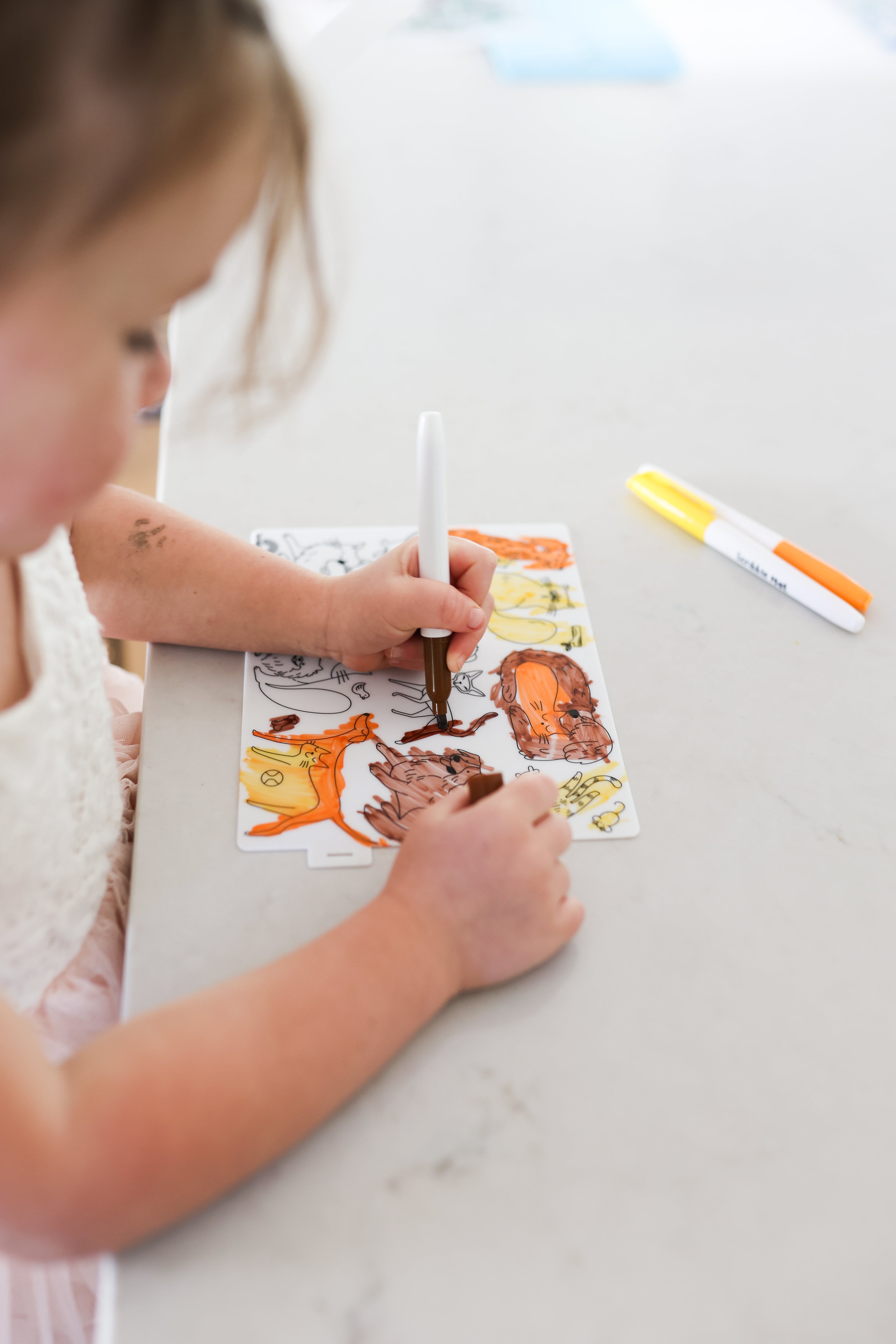Reusable Mini Scribble Mat Set for Kids - Cats & Dogs Design | Doodle Drawing Board for Toddlers | Perfect for Travel, Restaurants & Home Playtime