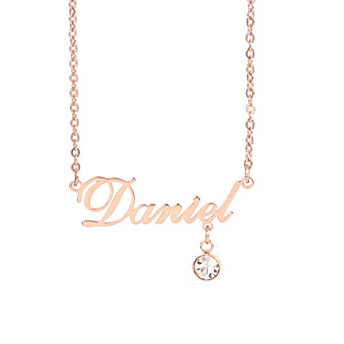 Birthstone on Name - Rose Gold