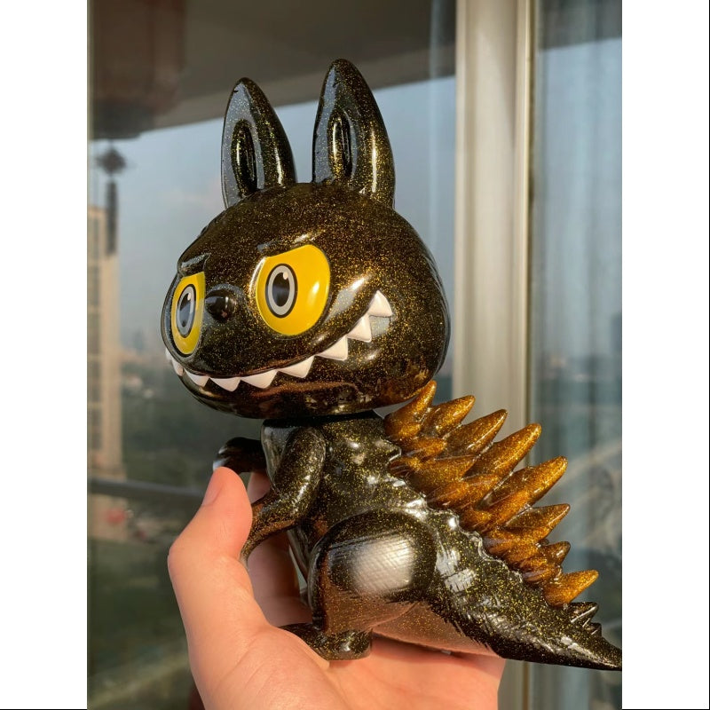 Labubu The Monsters Gojimomo Black Gold Flash Limited Edition Collectible Figure - Cute Anime Character for Home Decor, Office Display & Pop Culture Enthusiasts
