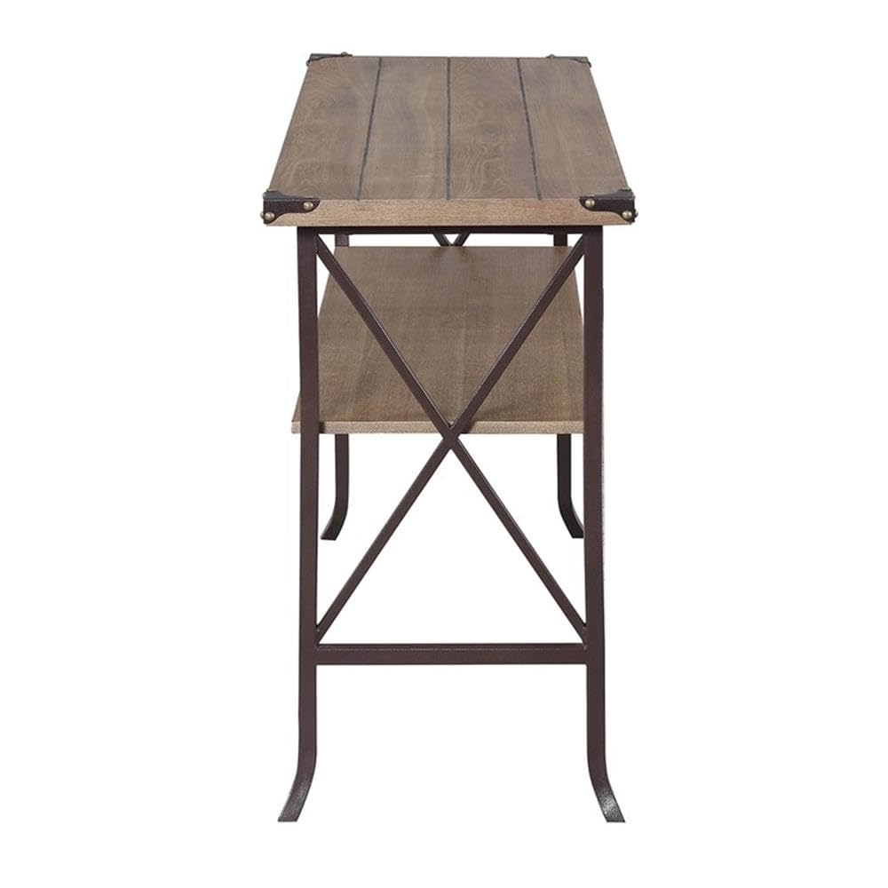 Convenience Concepts Brookline Console Table - Driftwood Brown Frame Entryway Sofa Table for Living Room, Hallway & Home Decor