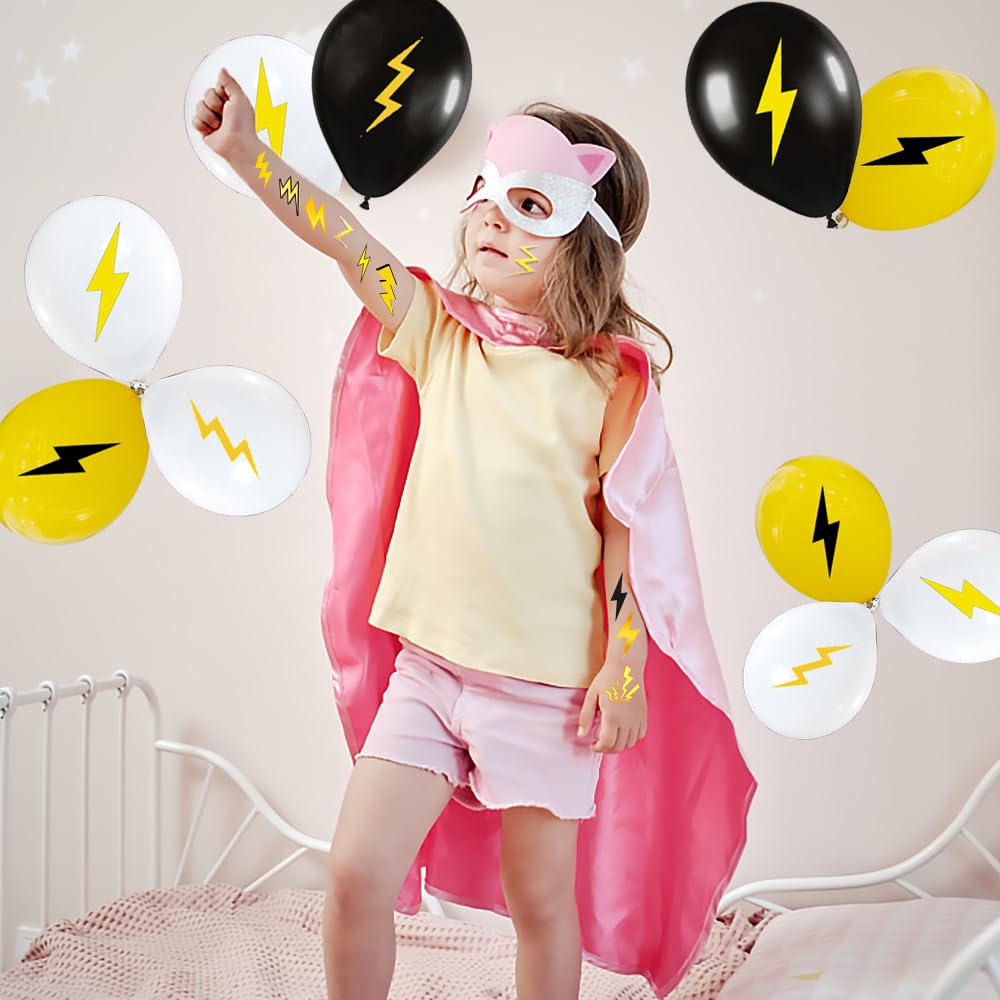 50 Pack Lightning Bolt Balloons - Gold & Silver Party Balloons for Baby Shower, Gender Reveal, Birthday, Weather Themed Decorations - Perfect for Indoor & Outdoor Party Decor