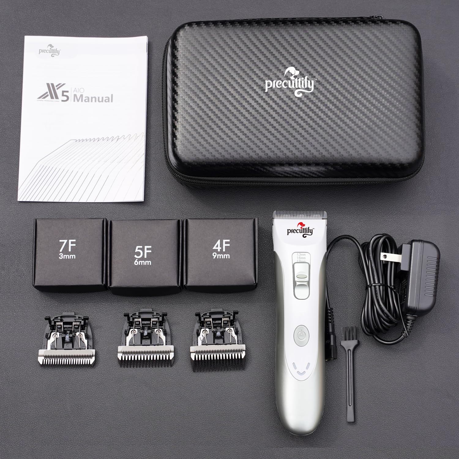 Professional Heavy Duty Dog Grooming Clippers - Low Noise High Power Rechargeable Cordless Pet Clipper for Small & Large Dogs & Cats - Perfect for Home Grooming, Professional Salons & Pet Spa Use