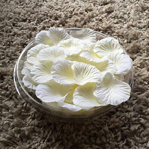 1200 PCS Premium Silk Rose Petals - Realistic Milk White Artificial Flowers for Wedding Decorations, Bridal Shower, Aisle Scatter & Romantic Party Decor