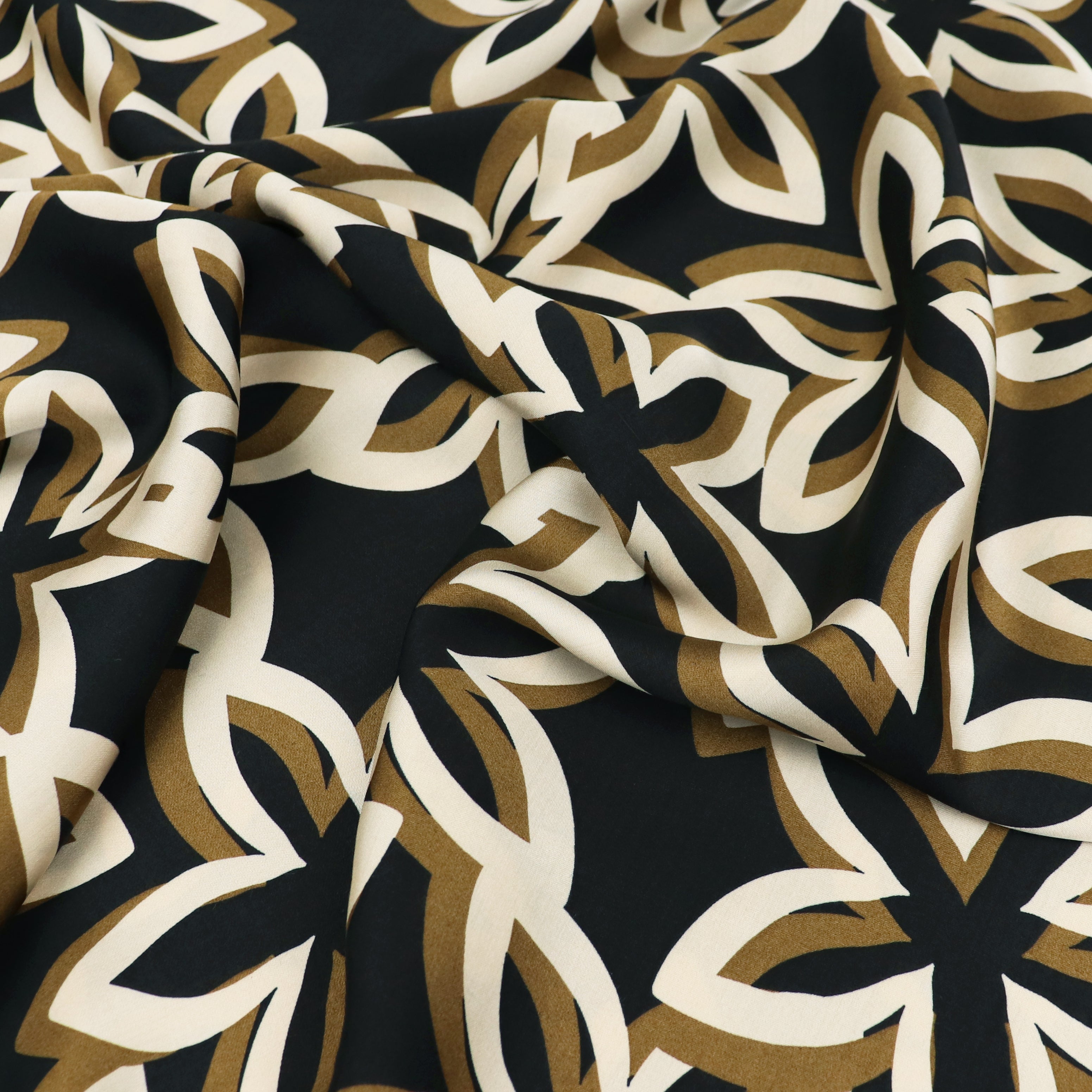 Luxury Viscose Satin Fabric with Star Floral Pattern - Perfect for Dresses, Scarves & Home Decor