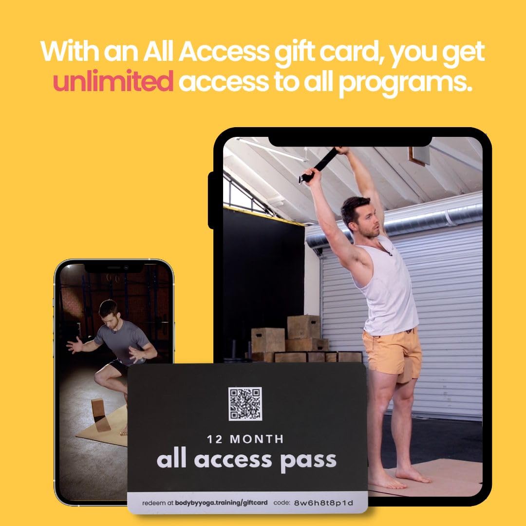 Yoga for Beginners - 12-Month All-Access Gift Card to Unlimited Online Yoga Classes | Perfect Fitness Gift for Men, Women, Parents | Ideal for Home Workouts, Stress Relief & Wellness Journey
