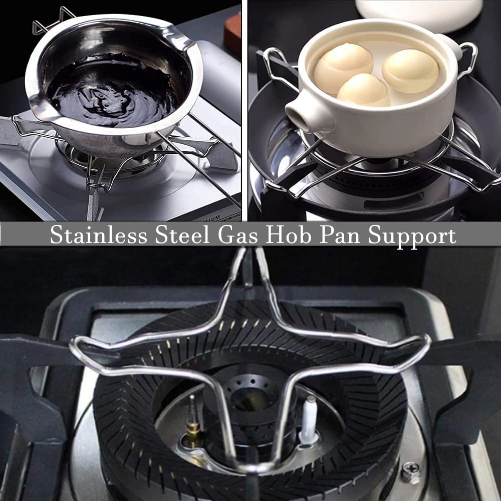2-Piece Universal Stainless Steel Gas Stove Burner Support Ring - Non-Slip, Heat-Resistant for Woks, Pots & Coffee Makers - Perfect for Kitchen Stove Top & Outdoor Cooking