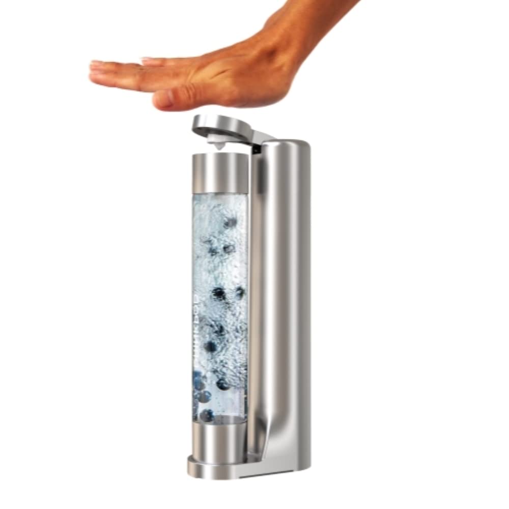 Fizzpod Home Soda Maker Machine - Sparkling Water Carbonator with 3 BPA-Free Bottles & 2 Cleaning Brushes (Silver) | Make Healthy Carbonated Drinks, Flavored Sparkling Water & Soda at Home