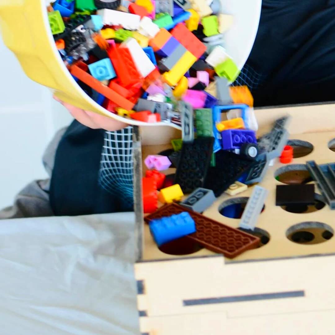 Lego Building Blocks Organizer Box - Storage & Sorting Tray for Kids' Construction Toys, Gift Ideas for Boys & Girls - Perfect for Playrooms, Classrooms & Travel Organization