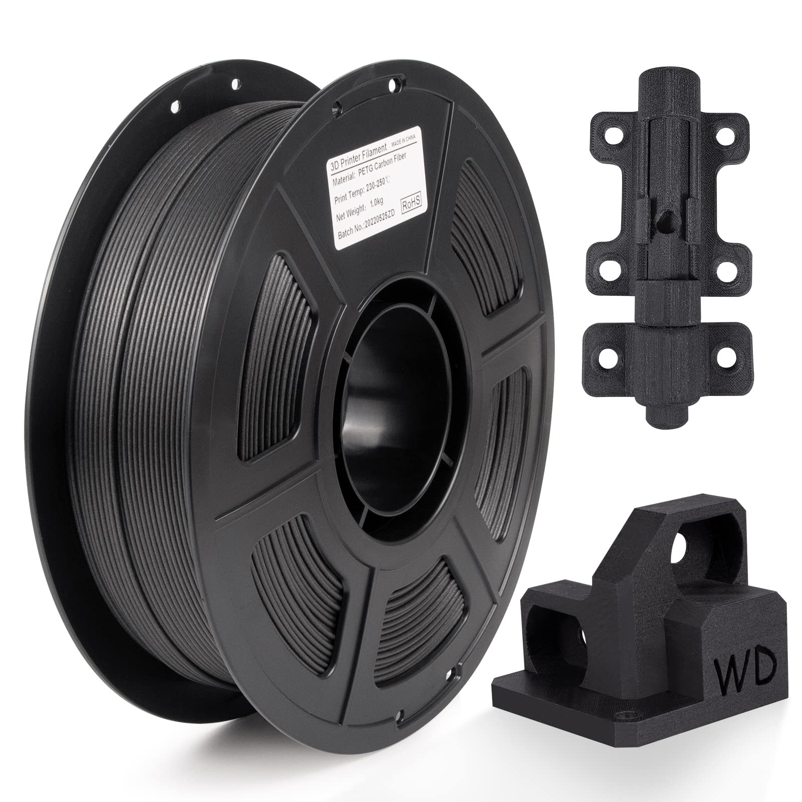 Premium IEMAI Carbon Fiber PETG Filament 1.75mm - 20% Carbon Filled 3D Printer Filament (1kg Spool, Matte Black) for High-Strength Functional Parts, RC Cars & Engineering Prototypes