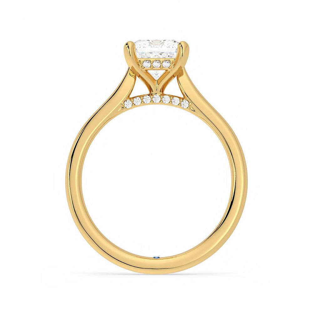 Princess Cut Moissanite Engagement Ring with Hidden Anniversary Stone & Secret Accents - Perfect for Proposals, Weddings & Anniversary Gifts