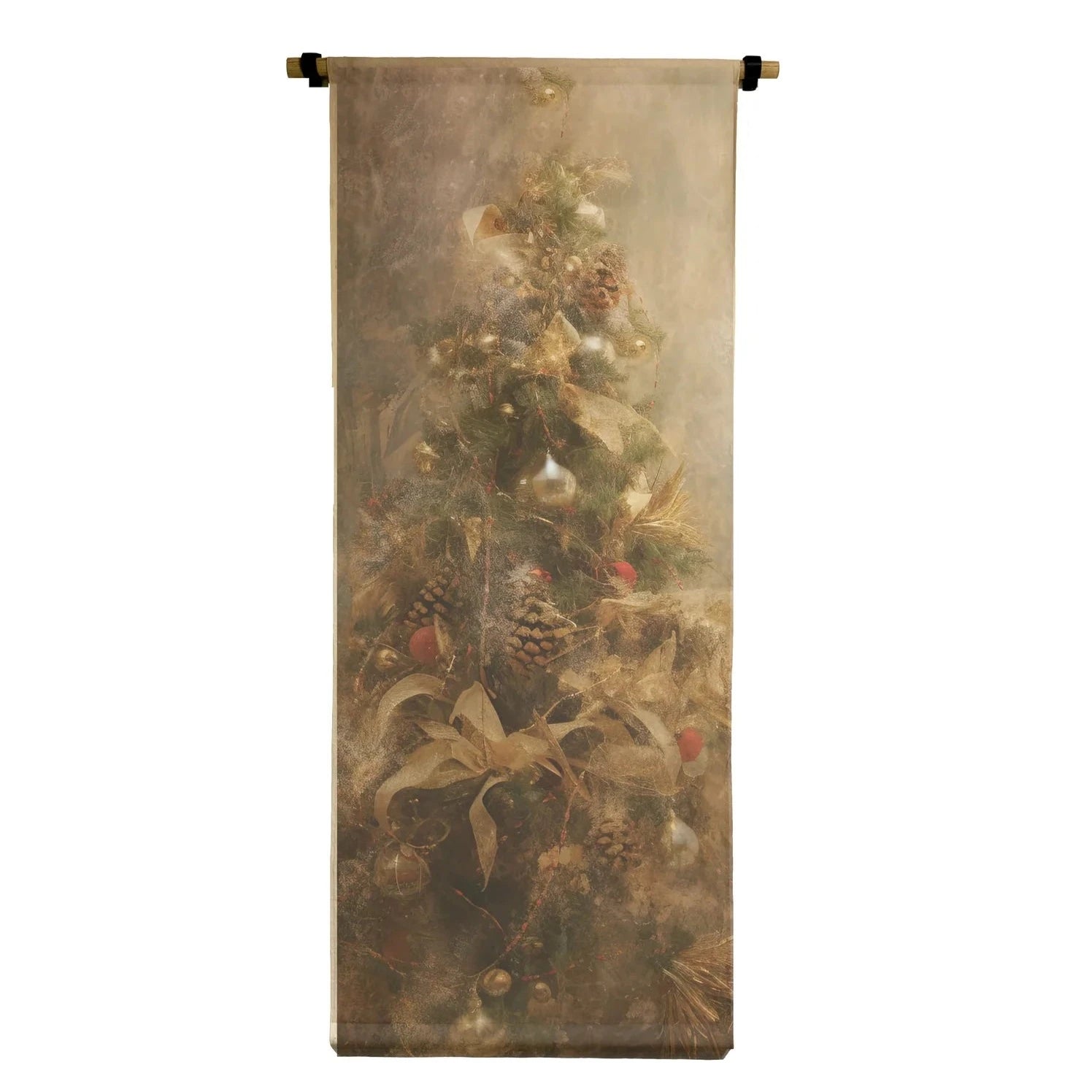 Christmas Tree Vertical Canvas Scroll Wall Art - Holiday Home Decor for Living Room, Bedroom, Office - Festive Seasonal Decoration for Xmas & Winter