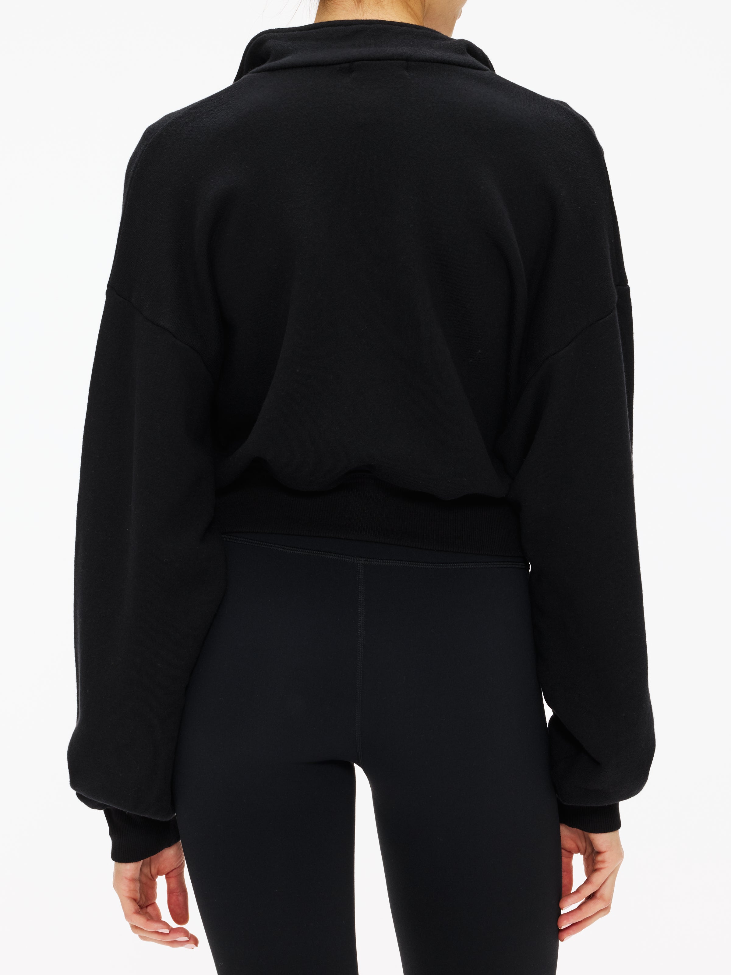 Eterne Cropped Half Zip Sweatshirt for Women | Casual Pullover Fleece Top | Perfect for Workouts, Running & Lounge Wear