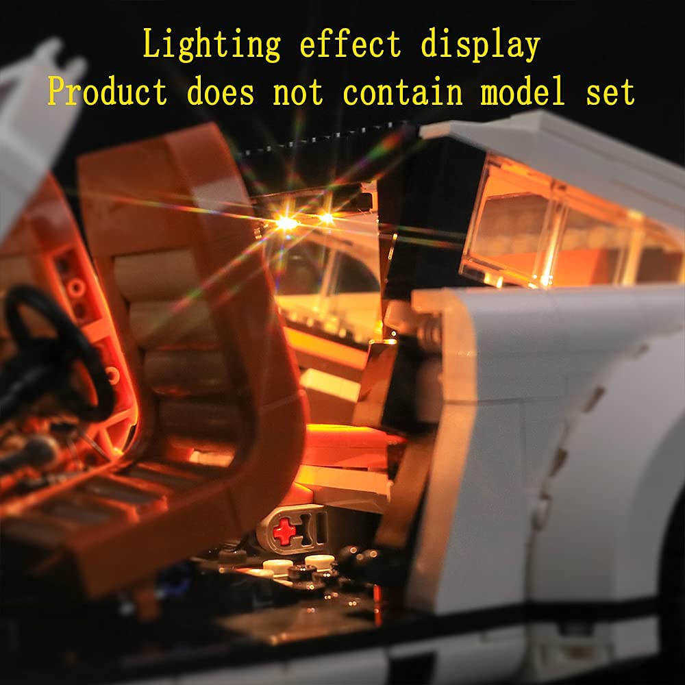GEAMENT Porsche 911 2021 LED Light Kit - Building Blocks Lighting Set Compatible with Lego 10295 Creator Expert (Model Not Included) - Perfect for Car Enthusiasts & Lego Collectors to Enhance Display Models