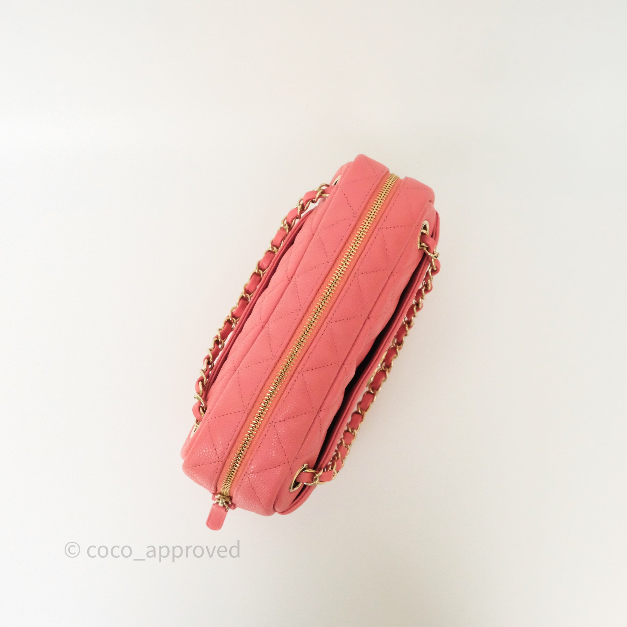 Chanel Quilted Pink Shiny Caviar Camera Bag with Gold Hardware - Luxury Crossbody Bag for Women, Perfect for Date Night & Special Occasions