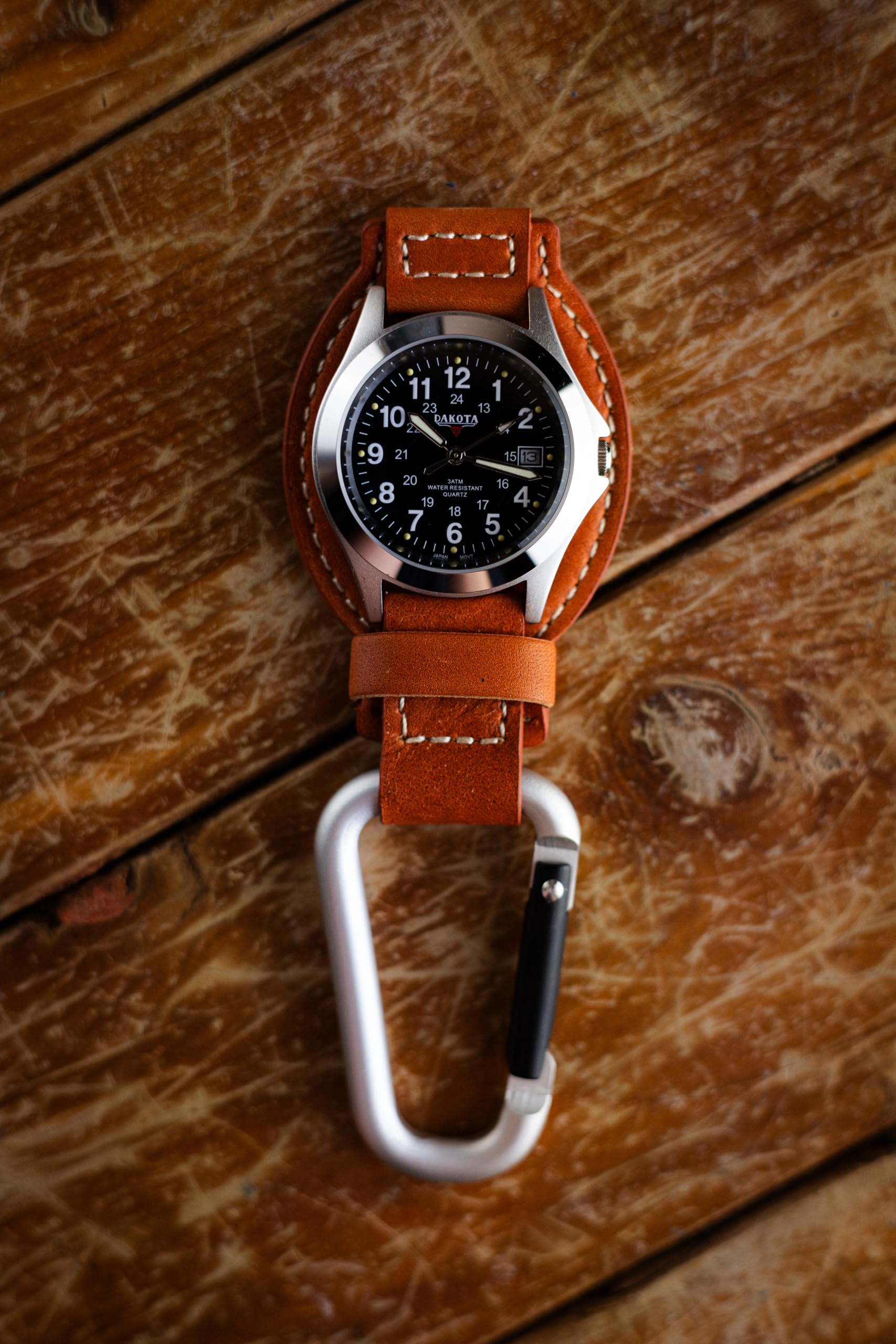 Premium Dakota Leather Field Clip Pocket Watch - Lightweight Dress Watch with Leather Fob Strap - Stylish Outdoor Gifts for Men & Women - Perfect for Fishing, Golf, Hiking & Formal Occasions