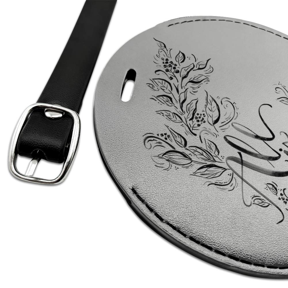 All is Calm Christmas Round Leather Luggage Tag - Personalized Carry-On ID Tag for Suitcases & Travel Bags | Perfect for Holiday Travel Gifts & Vacation Identification