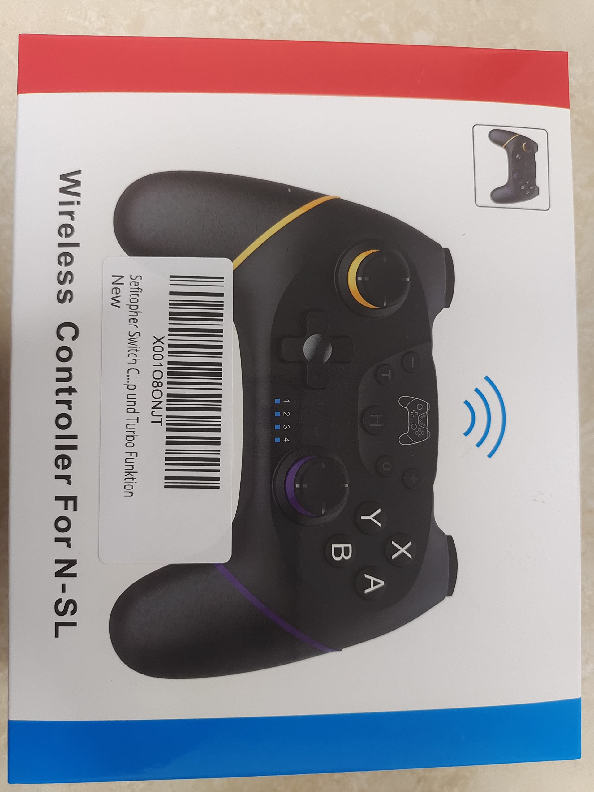 Wireless Switch Pro Controller with Bluetooth, Dual Shock, 6-Axis Gyroscope & Turbo Function - Compatible with Nintendo Switch - Perfect for Gaming, Travel & Multiplayer Fun